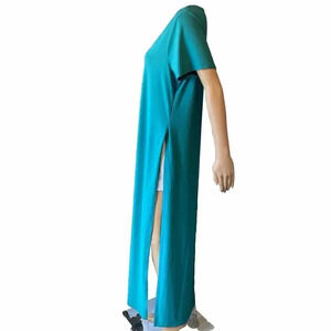 Curvy Girl By Ashley Stewart Split Side Summer Maxi Dress Lady Plus 2X Stretch